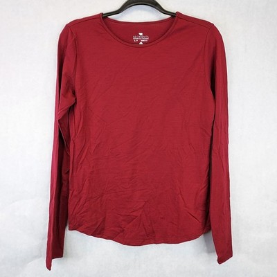 Segments Merino Wool Top Women's S Long Sleeve Base Layer Dark Red Outdoor Flaw