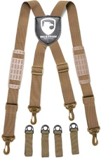 MELOTOUGH Police Suspender for duty belt Tactical Large, Khaki Eagle Patch 