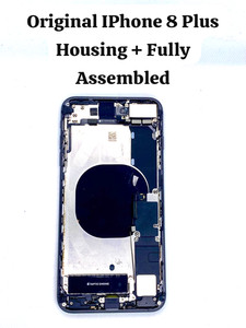 ORIGINAL iPhone 8 Plus fully assembled back cover with ALL parts - Black -