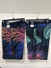 Hurley Redondo 20  Board Shorts - Men's size 30" NAVY MULTI COLOR TROPICAL PRINT