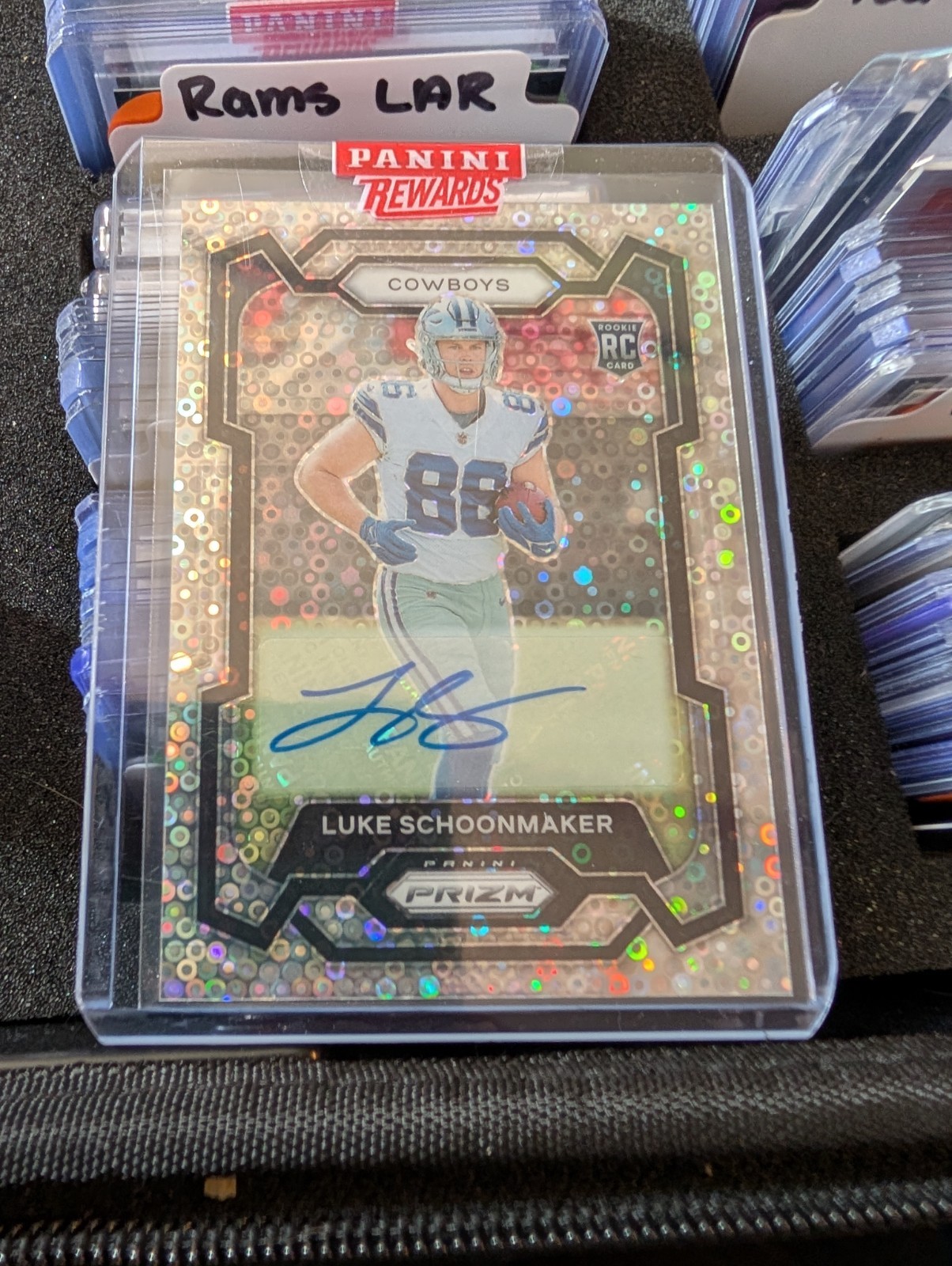 2023 Panini Prizm Football #325 Luke Schoonmaker RC Auto Silver Disco