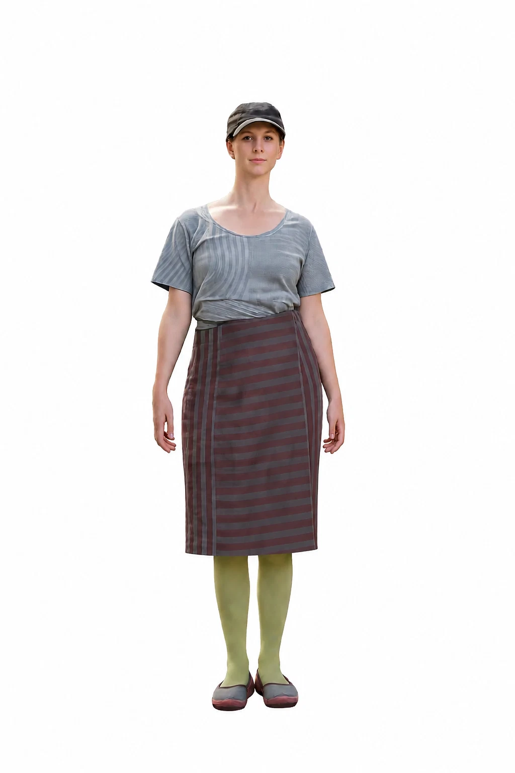 Gudrun Sjödén Field 100% Linen Wrap Skirt Striped Scandinavian Lagenlook S NWT