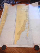 VTG Nautical Map Chart East Coast Florida Jupiter Inlet  1248   1969   42x35"