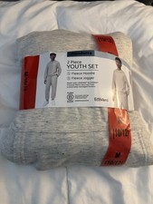 Mondetta Youth 2 Piece Fleece Hoodie and Jogger Set White Speckled Size M 10/12