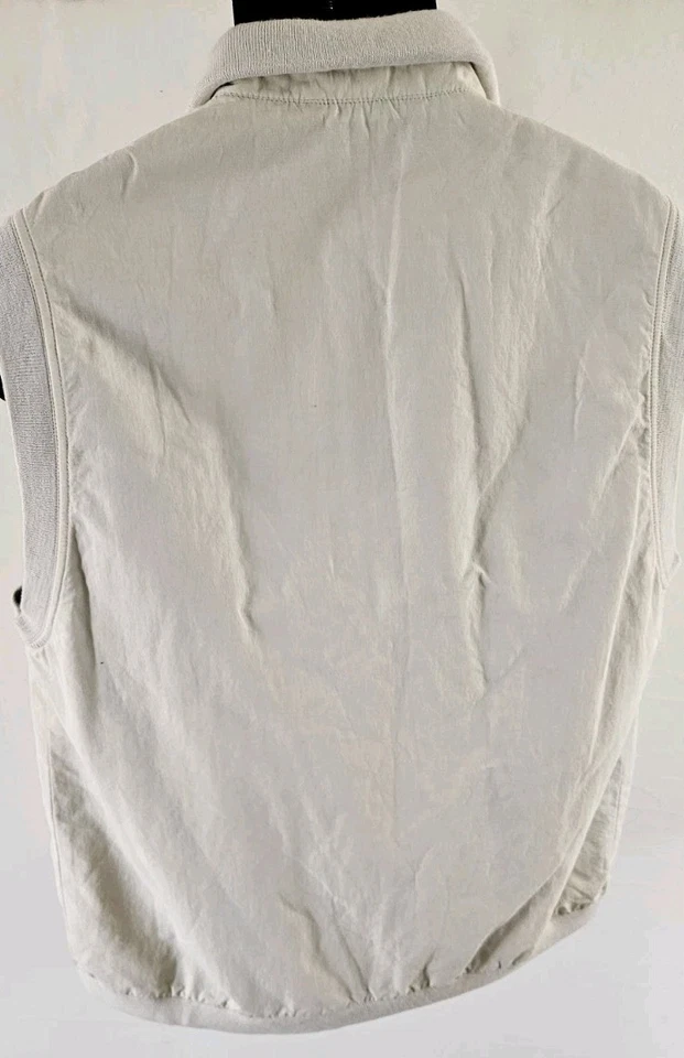 Vintage Lacoste France Ivory Nylon & Cotton Full Zip Golf Vest Sz 54/5  M/L  EUC - Image 3 of 4