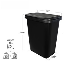 20.4gal Dual Compartment Trash Can - Extra Large Kitchen Bin Black