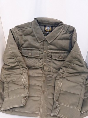 Victory Rugged Wear Jacket Mens XL Olive Green Motorcycle Button 