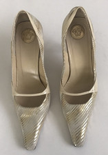 VTG    Versace Pointed Toe Patent Leather Suede Strap Heels size 37