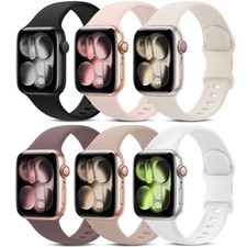 6 Pack Sport Bands with Apple Band 38mm 40mm 41mm 42mm 44mm 45mm 49mm 46mm,Si...