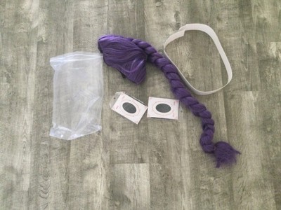 NEW LONG BRAIDED PURPLE HAIR WIG WITH TWO NEW WIG CAPS