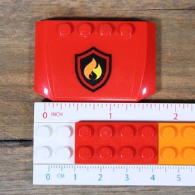 LEGO City Red Wedge 4x6x2/3 Triple Curved Fire Logo Badge Pattern 52031pb054