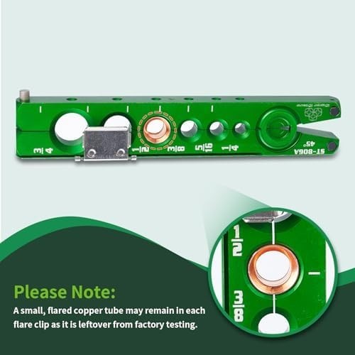 Flaring Tools 1/4" - 3/4" HVAC Single Flare Kit, 45° Eccentric for Copper Pipe - Afbeelding 5 van 7