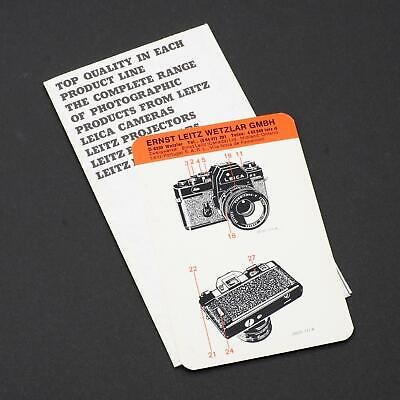 Leitz Product Line Brochure and Laminated Leica R3 Instruction Card
