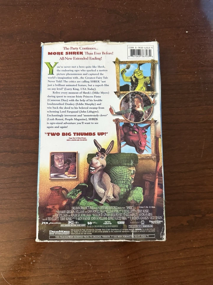 VHS Shrek Special Edition Ogre 2001 Tape Mike Myers Eddie Murphy Cameron Diaz - Image 3 of 4