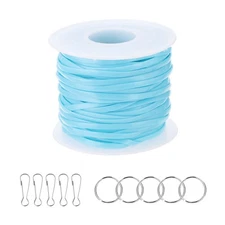 Lanyard String Kit, Lacing Cord with Accessories, Sky Blue