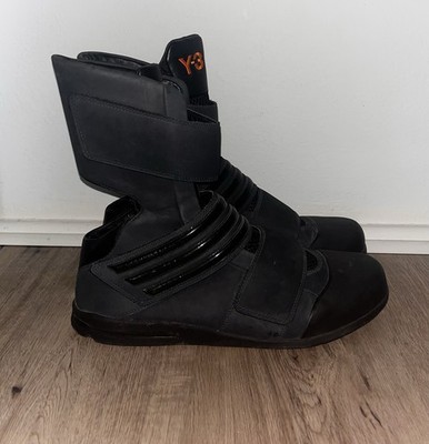 Y-3 Spring-Summer 2003 Velcro Boots Black Runway Archive