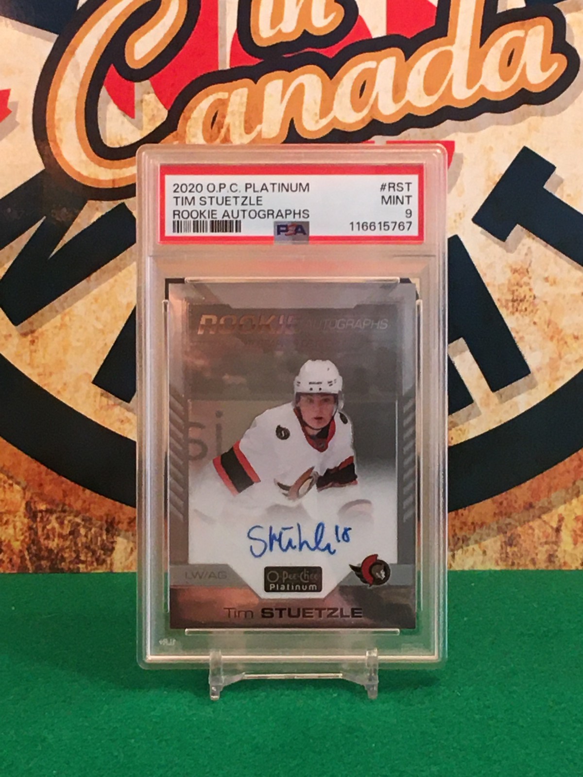 2020 O-Pee-Chee Platinum Rookie Autograph Auto RC Tim Stuetzle PSA 9