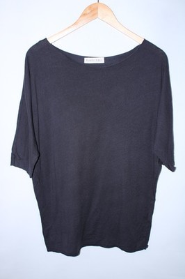 Black Crane Women's Small Pale Black Short Sleeve Dolman Top