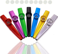 7 Pcs Metal Kazoos with 20Pcs Kazoo Flute Diaphragms,Musical Instruments,Good Gi