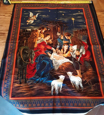 Christmas Fabric Religious Nativity Jesus Shepherd Mary by VIP 35" x 44" Panel