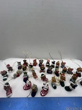 Vtg Set of 30 Stocking Critters Ornaments Giftco Mini Ornaments Mouse Dogs Tiny