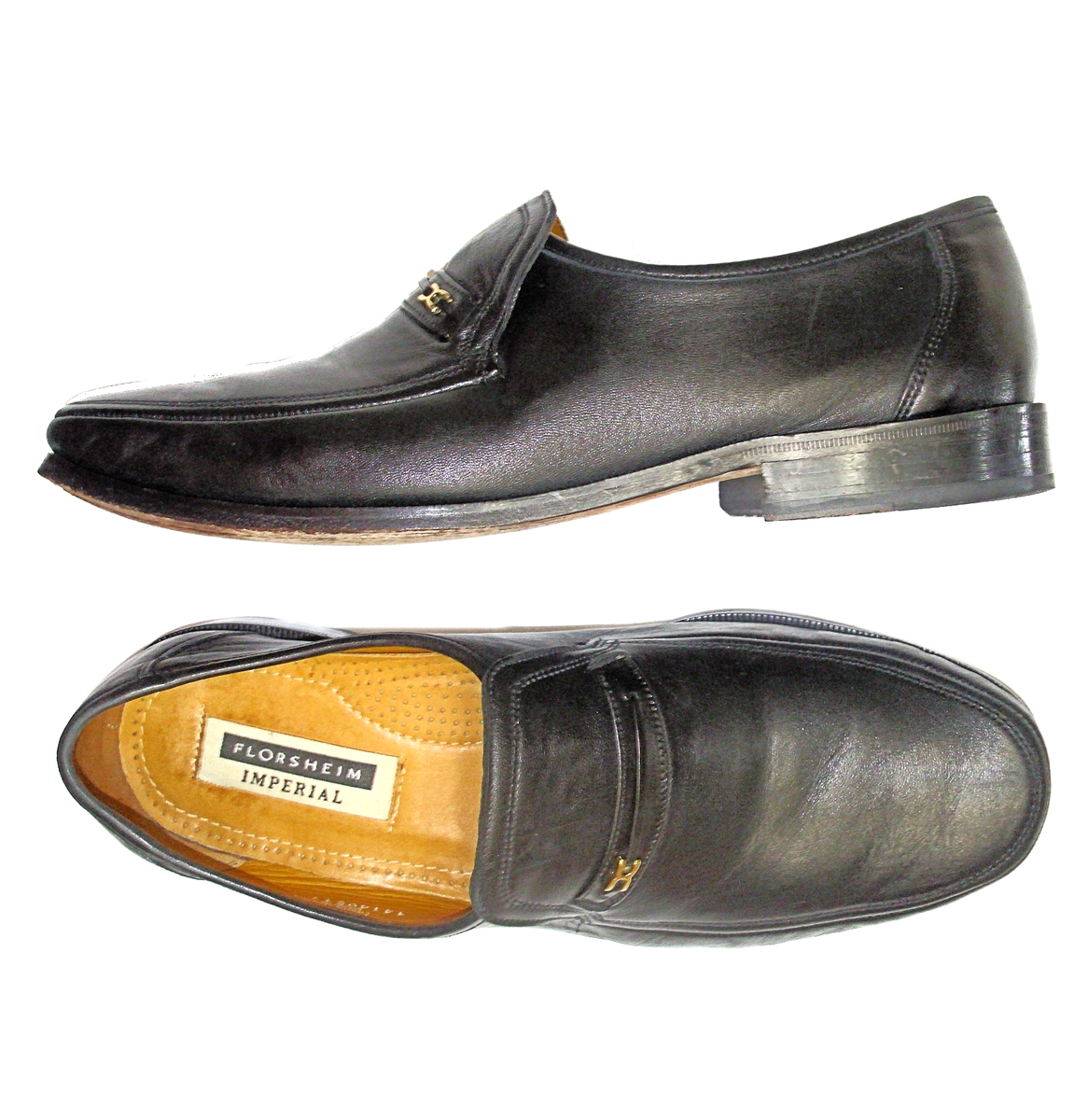 FLORSHEIM Imperial 10 EEE Black Leather Buckle Bit Strap 