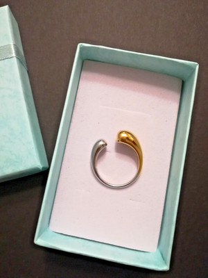 Ring Gold-Silberfarben Mixed Embrace Drop Ring, Größe 17/54 Neu