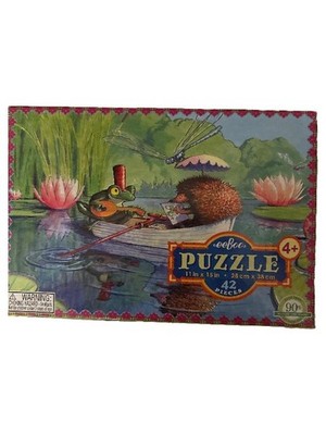 eeBoo Puzzle 42 Teile Frosch und Igel im Boot Kinderpuzzle ab 4 Jahren
