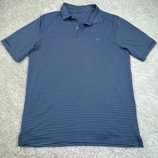 Vineyard Vines Polo Shirt Mens Medium Blue Stripes Short Sleeve Performance Golf