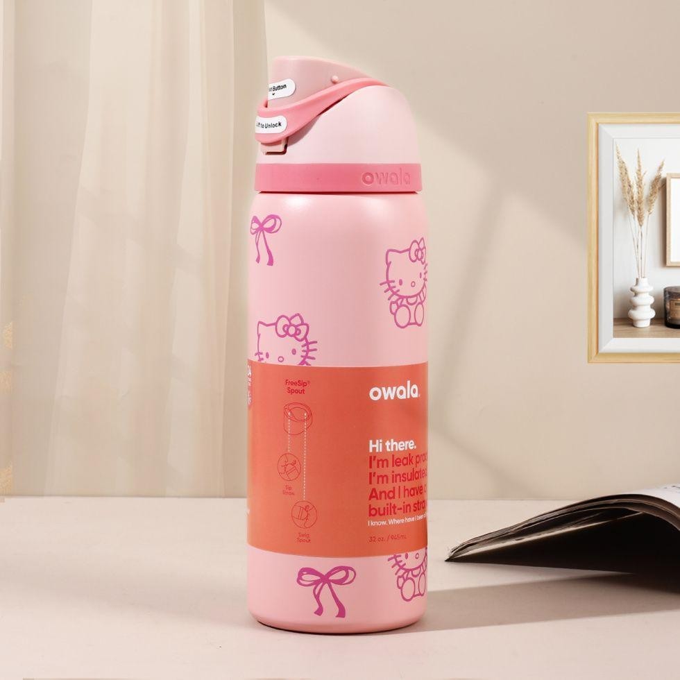 Owala x Hello Kitty Pink Rose Quartz Bottle 32 oz 950 ML Rare Limit