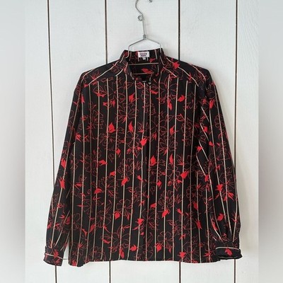 VTG Rodier Paris Striped Floral Shirt Sz 40 (8) Maximalist France