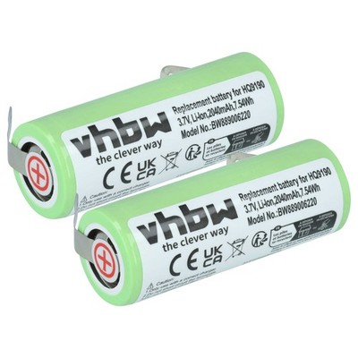 2x Akku für Philips Norelco HQ8270 HQ8250 HQ8260 HQ8290 Rasierer 2040mAh