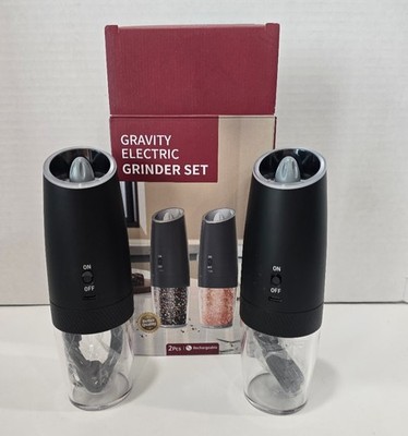 2 Pack Electric Grinder Set Rechargeable Salt/Pepper