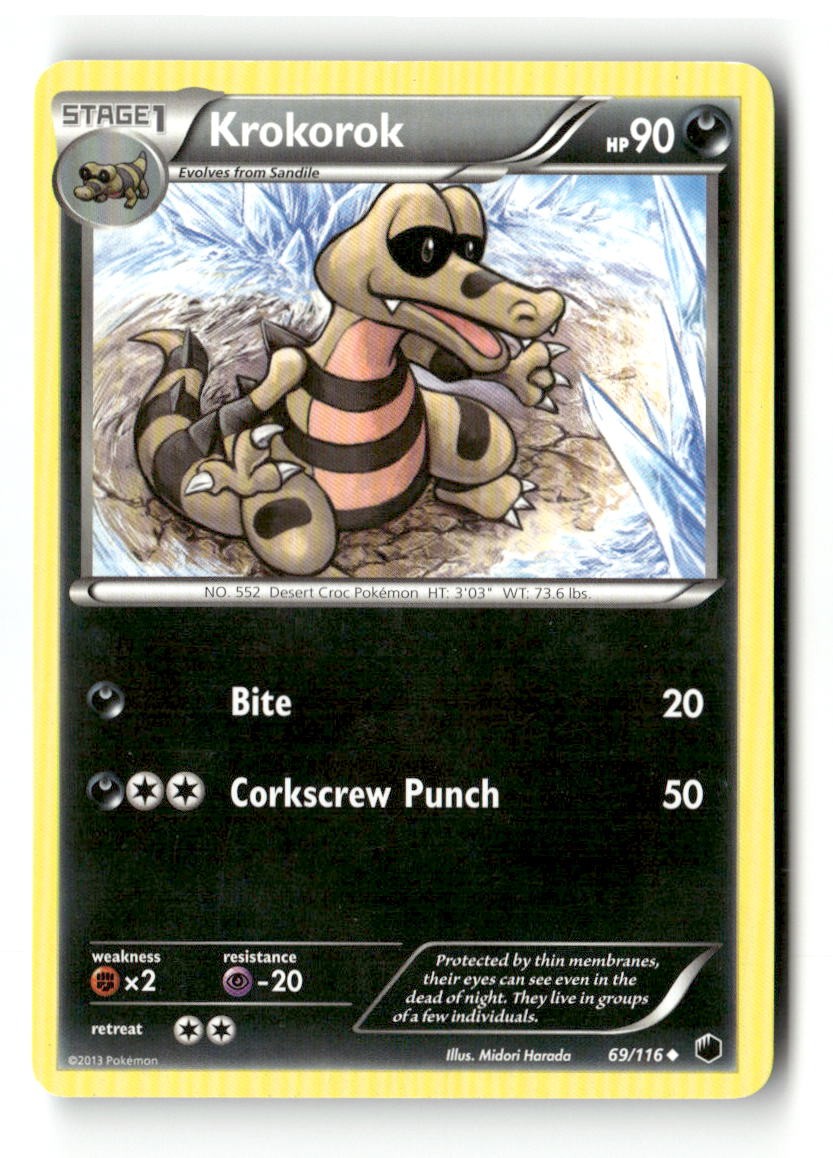 Krokorok 69/116 UC Plasma Freeze Pokemon NM
