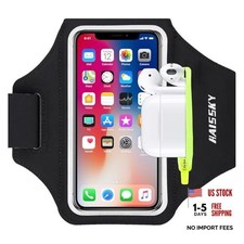Running Armband with Earphone Bag Cell Phone Armband for iPhone 17 16 15 Pro