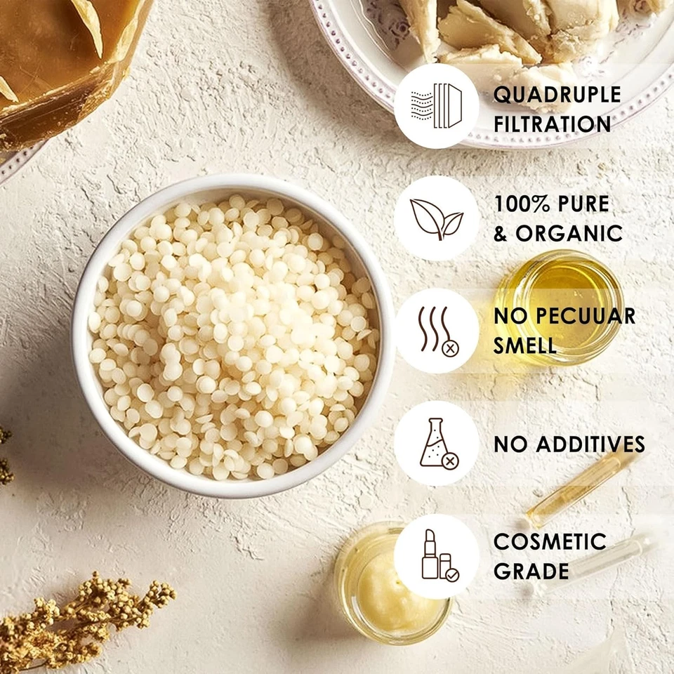 "Cera Abeja 1 o 2LB Perlas Organica para Velas Locion Manualidades y Cuidado de Foto 4 de 4