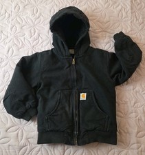 Kid's Carhartt Hooded Full Zip Jacket Youth XS 6 Black