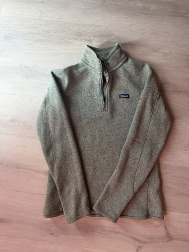 Patagonia Womens Medium Green Fleece Pullover Sweater 1/4 Zip Mock Neck