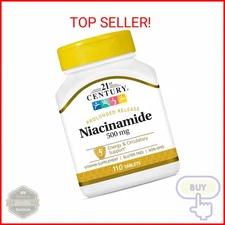 21st Century Niacinamide 500 mg Prolonged Release Tablets, 110 Count
