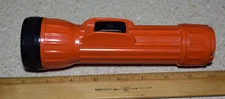 Vintage Bright Star No. 2117 Orange Haz. Loc Flashlight 2-D