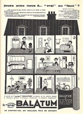 PUBLICITE ADVERTISING 034 1959 BALATUM le couvre-sol au meilleur prix