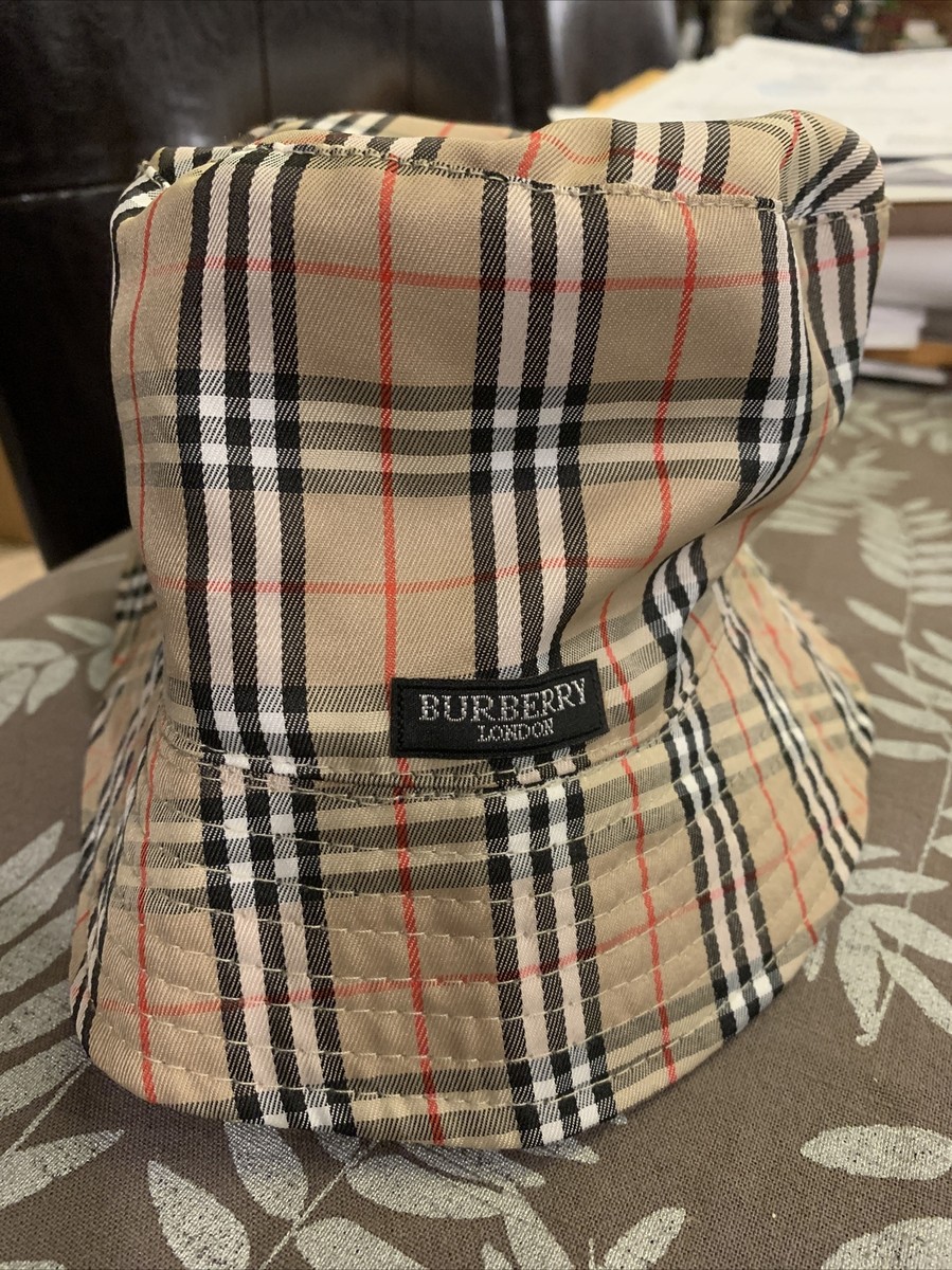 Vintage Burberry Classic Nova Check Bucket Hat Womens