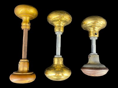 Lot of 3 Vintage Brass Door Knobs