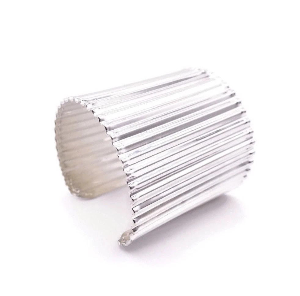 Egyptian Slave Brass Cuff Silver Wide Metal Ethnic Gauntlet