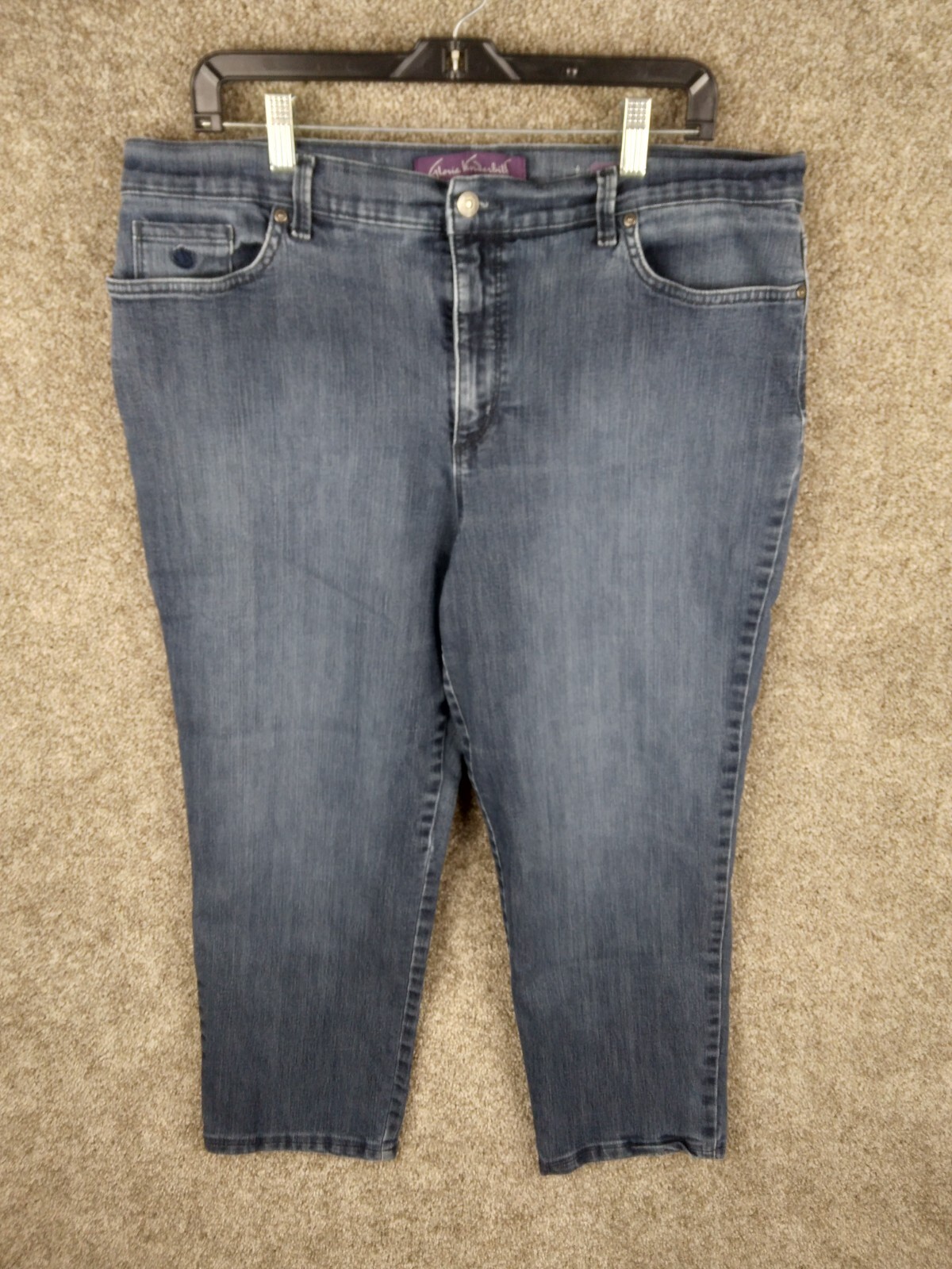 Gloria Vanderbilt Amanda High Rise Straight Capri Jeans Women 18 Blue