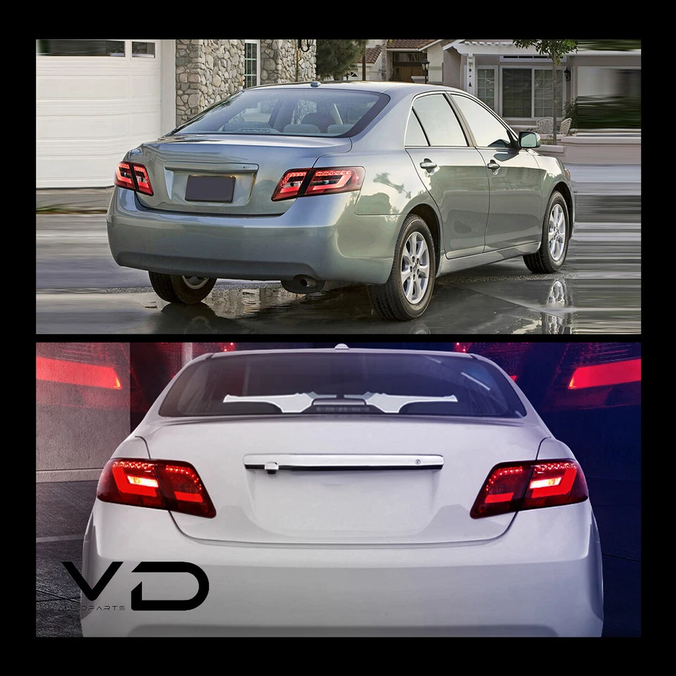 For 2007-2011 Toyota Camry CE XLE Rear Lamps Pair VLAND LED Taillights Red Clear - Imagem 2 de 4