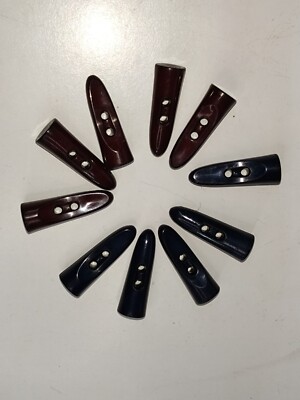 Große Kunststoff Knebelknöpfe mit zwei Löchern - 45 mm x 14 mm (ca.) - (2 Farben)