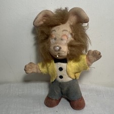 Vintage The Magic Roundabout Dylan Rabbit Flocked Toy Figure 5” Hong Kong