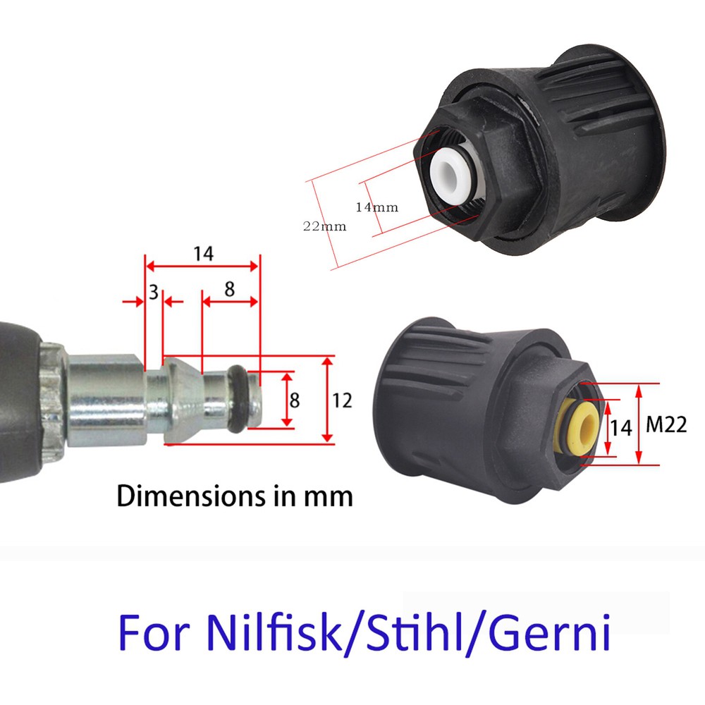 M22 High Pressure Quick-Fitting Adapter for Home Garden Gun and Power Washer