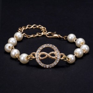 Authentic Men Women Gold Plated Cross Butterfly Pearl Bracelet Adjustable Bangle
